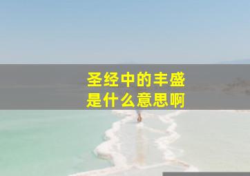 圣经中的丰盛是什么意思啊