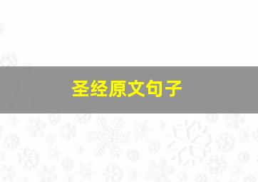 圣经原文句子