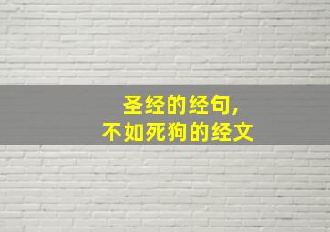 圣经的经句,不如死狗的经文