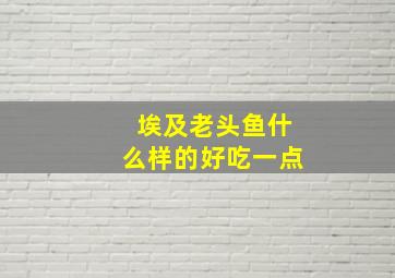 埃及老头鱼什么样的好吃一点