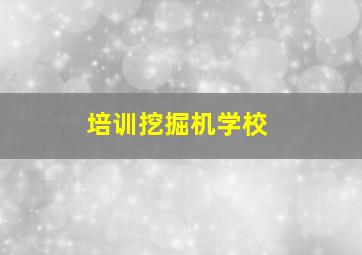 培训挖掘机学校