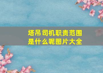 塔吊司机职责范围是什么呢图片大全