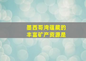 墨西哥湾蕴藏的丰富矿产资源是