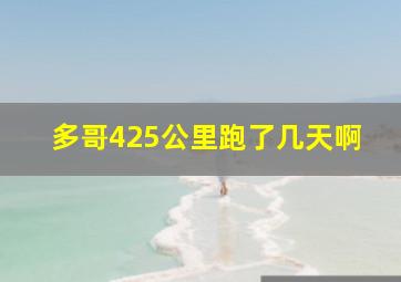 多哥425公里跑了几天啊