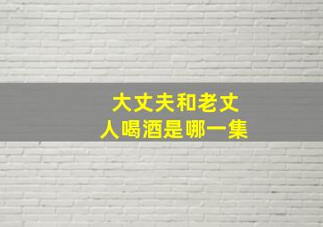 大丈夫和老丈人喝酒是哪一集