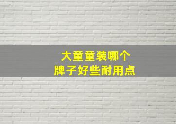 大童童装哪个牌子好些耐用点