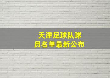 天津足球队球员名单最新公布