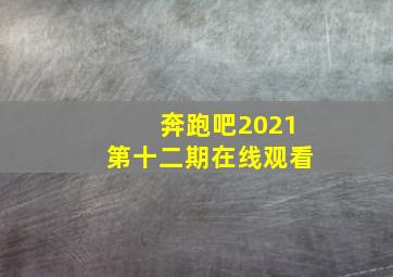 奔跑吧2021第十二期在线观看