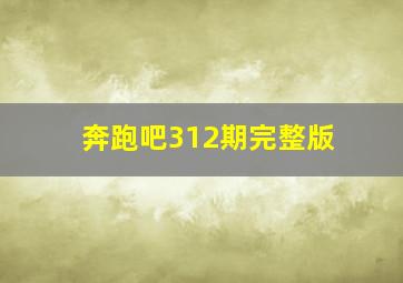 奔跑吧312期完整版