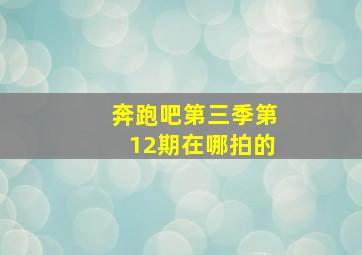 奔跑吧第三季第12期在哪拍的