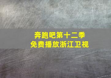 奔跑吧第十二季免费播放浙江卫视