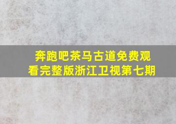 奔跑吧茶马古道免费观看完整版浙江卫视第七期