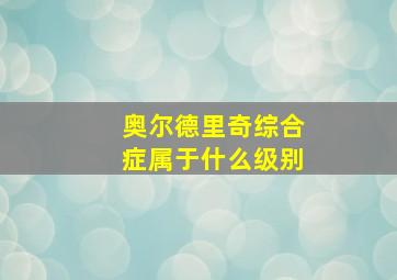 奥尔德里奇综合症属于什么级别