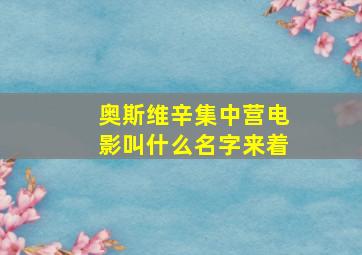 奥斯维辛集中营电影叫什么名字来着