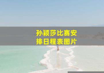 孙颖莎比赛安排日程表图片