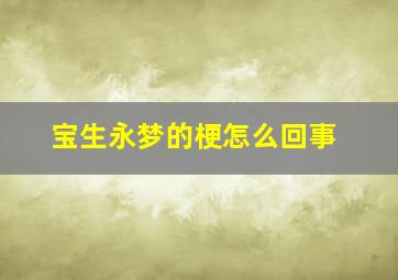 宝生永梦的梗怎么回事