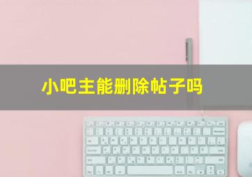 小吧主能删除帖子吗