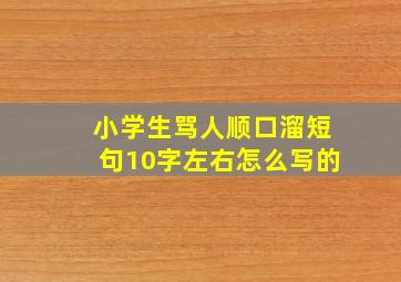 小学生骂人顺口溜短句10字左右怎么写的