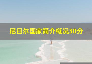 尼日尔国家简介概况30分