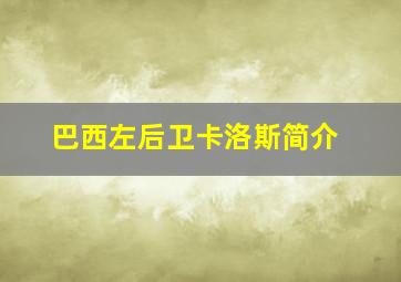 巴西左后卫卡洛斯简介