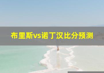 布里斯vs诺丁汉比分预测