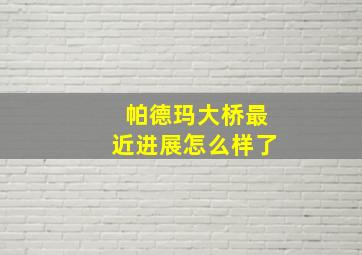 帕德玛大桥最近进展怎么样了