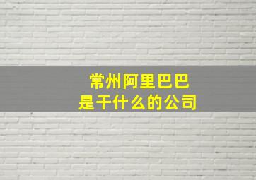 常州阿里巴巴是干什么的公司