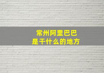 常州阿里巴巴是干什么的地方