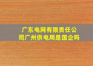 广东电网有限责任公司广州供电局是国企吗