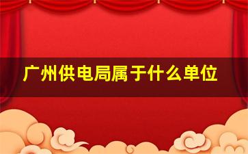 广州供电局属于什么单位