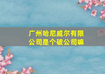 广州哈尼威尔有限公司是个破公司嘛