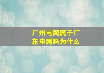 广州电网属于广东电网吗为什么