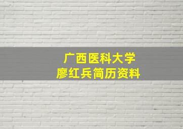 广西医科大学廖红兵简历资料