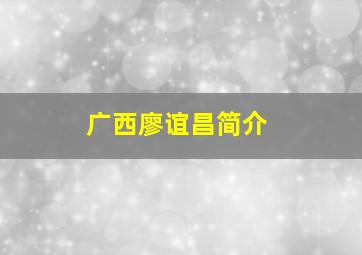 广西廖谊昌简介