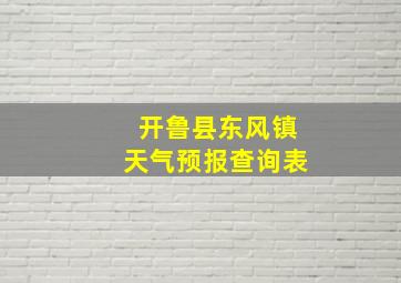 开鲁县东风镇天气预报查询表