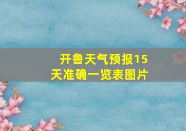 开鲁天气预报15天准确一览表图片