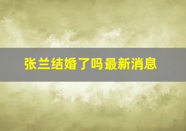 张兰结婚了吗最新消息