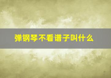 弹钢琴不看谱子叫什么