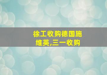 徐工收购德国施维英,三一收购