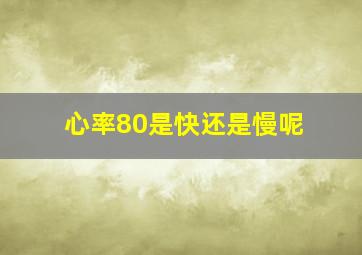 心率80是快还是慢呢