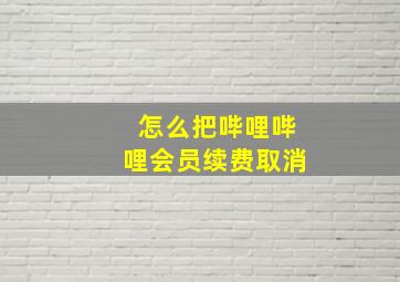 怎么把哔哩哔哩会员续费取消