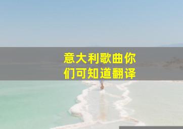 意大利歌曲你们可知道翻译