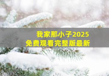 我家那小子2025免费观看完整版最新