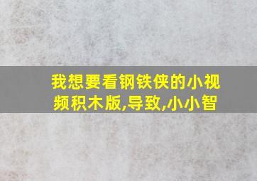 我想要看钢铁侠的小视频积木版,导致,小小智