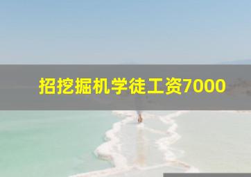 招挖掘机学徒工资7000