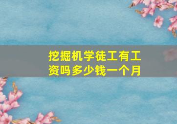 挖掘机学徒工有工资吗多少钱一个月