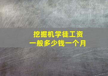 挖掘机学徒工资一般多少钱一个月