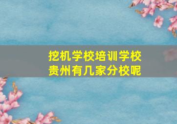 挖机学校培训学校贵州有几家分校呢