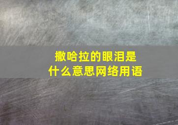 撒哈拉的眼泪是什么意思网络用语