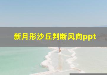 新月形沙丘判断风向ppt